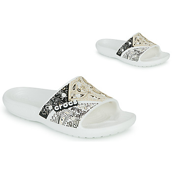 Cipők Női strandpapucsok Crocs CLASSIC CROCS BANDANA SLIDE Fehér / Fekete  / Bézs