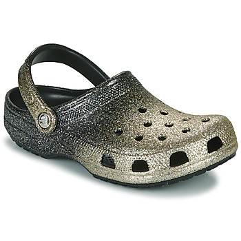 Cipők Női Klumpák Crocs CLASSIC OMBRE GLITTER CLOG Fekete  / Arany