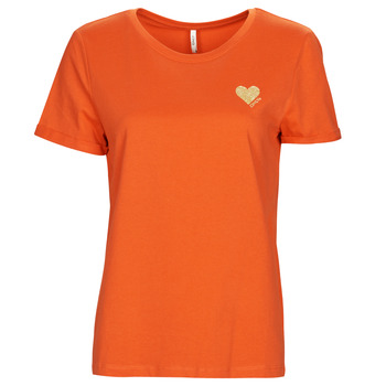 Ruhák Női Rövid ujjú pólók Only ONLKITA S/S LOGO TOP Narancssárga