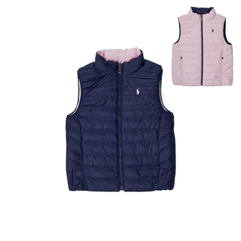 Ruhák Lány Steppelt kabátok Polo Ralph Lauren 321875513004 Tengerész / Rózsaszín