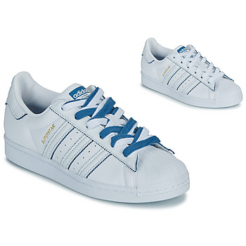Cipők Női Rövid szárú edzőcipők adidas Originals SUPERSTAR W Fehér / Kék