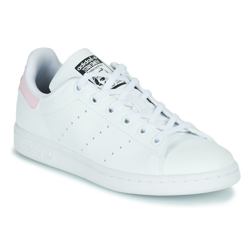 Cipők Lány Rövid szárú edzőcipők adidas Originals STAN SMITH J Fehér / Rózsaszín