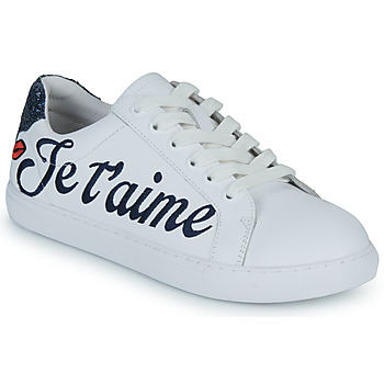 Cipők Női Rövid szárú edzőcipők Bons baisers de Paname SIMONE JE T AIME MOI NON PLUS Fehér