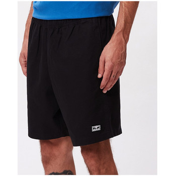 Obey Easy relaxed twill short Fekete 