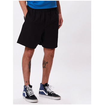 Obey Easy relaxed twill short Fekete 