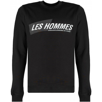 Ruhák Férfi Pulóverek Les Hommes LLH401-758P | Round Neck Sweater Fekete 