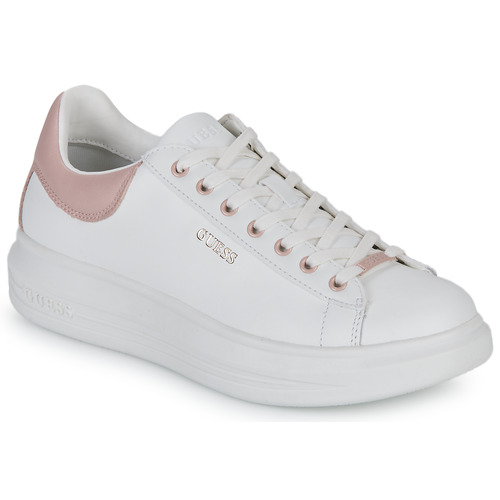 Cipők Női Rövid szárú edzőcipők Guess VIBO Fehér / Rózsaszín