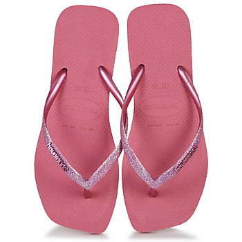 Cipők Női Lábujjközös papucsok Havaianas SLIM SQUARE GLITTER Rózsaszín