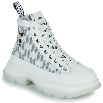 Cipők Női Magas szárú edzőcipők Karl Lagerfeld LUNA Monogram Mesh Boot Fehér