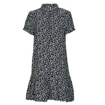 Ruhák Női Rövid ruhák JDY JDYLION S/S PLACKET DRESS Fekete  / Fehér