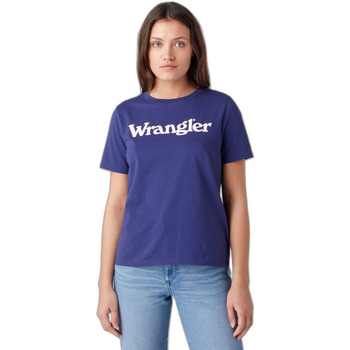 Ruhák Női Pólók / Galléros Pólók Wrangler T-shirt femme  Regular Kék