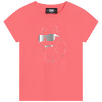 Ruhák Lány Rövid ujjú pólók Karl Lagerfeld Z15413-43D-C Korall
