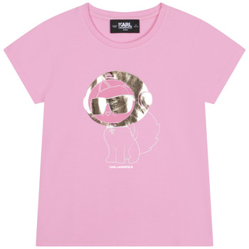 Ruhák Lány Rövid ujjú pólók Karl Lagerfeld Z15414-465-B Rózsaszín