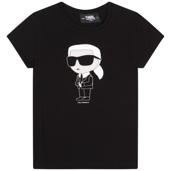 Ruhák Lány Rövid ujjú pólók Karl Lagerfeld Z15418-09B-B Fekete 