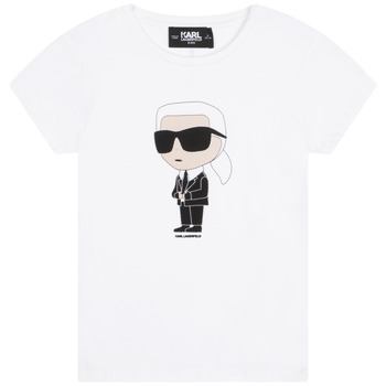 Ruhák Lány Rövid ujjú pólók Karl Lagerfeld Z15418-10P-B Fehér