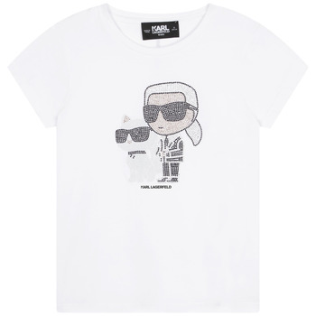 Ruhák Lány Rövid ujjú pólók Karl Lagerfeld Z15420-10P-C Fehér
