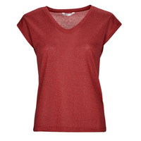Ruhák Női Rövid ujjú pólók Only ONLSILVERY S/S V NECK LUREX TOP Piros