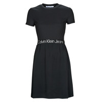 Ruhák Női Rövid ruhák Calvin Klein Jeans LOGO ELASTIC DRESS Fekete 