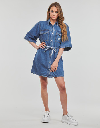 Calvin Klein Jeans UTILITY BELTED SHIRT DRESS Farmer