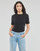 Ruhák Női Rövid ujjú pólók Calvin Klein Jeans RIB SHORT SLEEVE TEE Fekete 