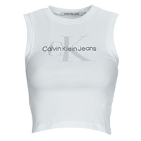 Ruhák Női Rövid ujjú pólók Calvin Klein Jeans ARCHIVAL MONOLOGO RIB TANK TOP Fehér