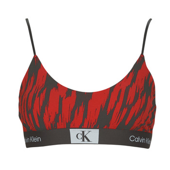 Fehérnemű Női Sport melltartók Calvin Klein Jeans UNLINED BRALETTE Fekete  / Piros