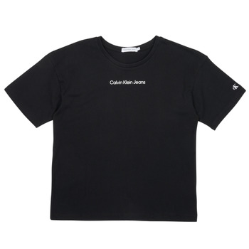 Ruhák Lány Rövid ujjú pólók Calvin Klein Jeans CKJ LOGO BOXY T-SHIRT Fekete 