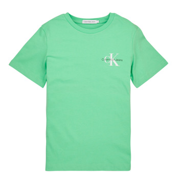 Ruhák Fiú Rövid ujjú pólók Calvin Klein Jeans CHEST MONOGRAM TOP Zöld