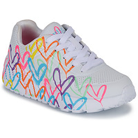 Cipők Lány Rövid szárú edzőcipők Skechers UNO LITE Fehér / Sokszínű