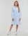 Ruhák Női Rövid ruhák Tommy Hilfiger ITHAKA KNEE SHIRT-DRESS LS Fehér / Kék