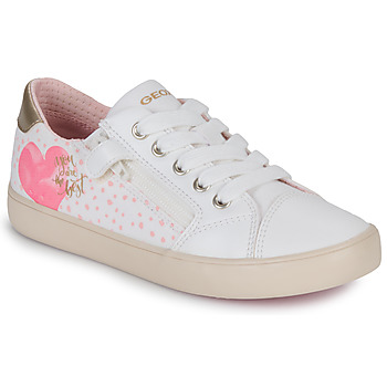 Cipők Lány Rövid szárú edzőcipők Geox J GISLI GIRL B Fehér / Rózsaszín