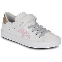 Cipők Lány Rövid szárú edzőcipők Geox JR KILWI GIRL Fehér / Rózsaszín