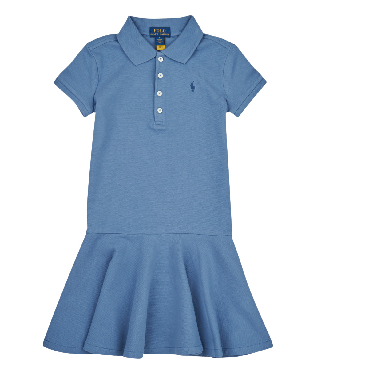 Ruhák Lány Rövid ruhák Polo Ralph Lauren SS POLO DRES-DRESSES-KNIT Kék
