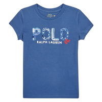 Ruhák Lány Rövid ujjú pólók Polo Ralph Lauren SS POLO TEE-KNIT SHIRTS-T-SHIRT Kék