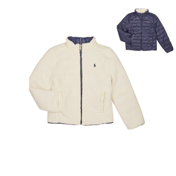 Ruhák Fiú Steppelt kabátok Polo Ralph Lauren DIVERSIONJKT-OUTERWEAR-COAT Tengerész / Fehér