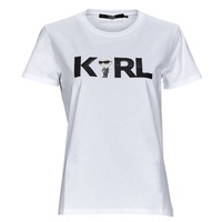 Ruhák Női Rövid ujjú pólók Karl Lagerfeld IKONIK 2.0 KARL LOGO T-SHIRT Fehér