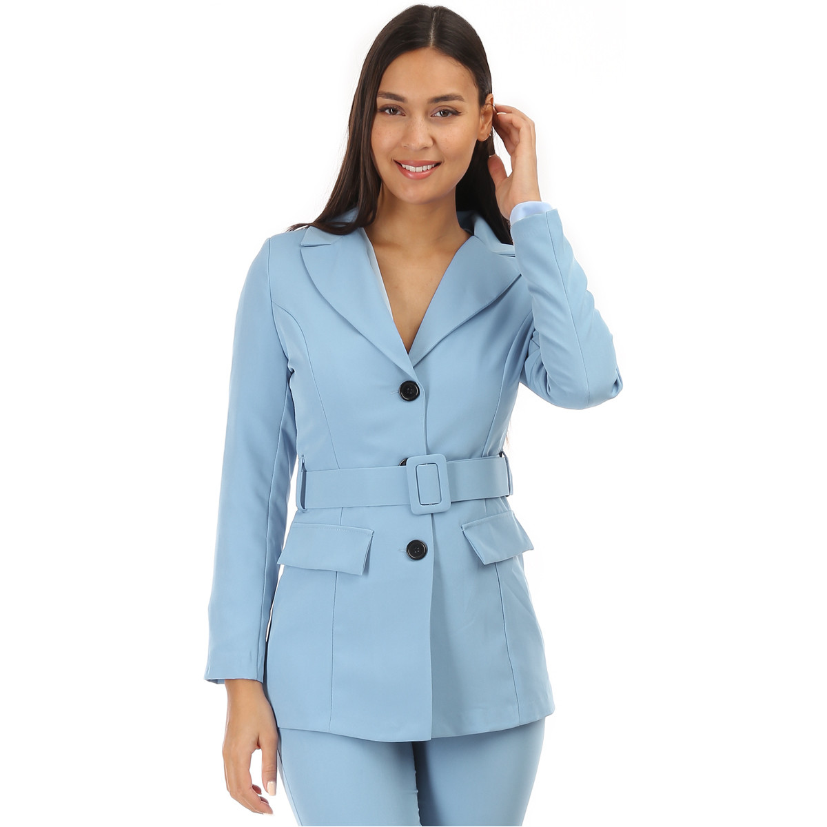 Ruhák Női Kabátok / Blézerek La Modeuse 21306_P60061 Kék