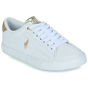 Cipők Lány Rövid szárú edzőcipők Polo Ralph Lauren THERON V Fehér / Arany