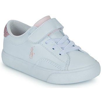 Cipők Lány Rövid szárú edzőcipők Polo Ralph Lauren THERON V PS Fehér / Rózsaszín