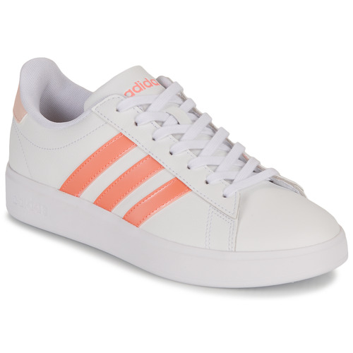 Cipők Női Rövid szárú edzőcipők Adidas Sportswear GRAND COURT 2.0 Fehér / Narancssárga