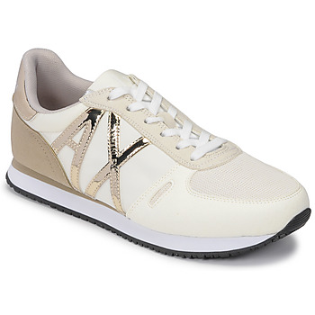Cipők Női Rövid szárú edzőcipők Armani Exchange XV137-XDX031 Fehér / Bézs / Arany