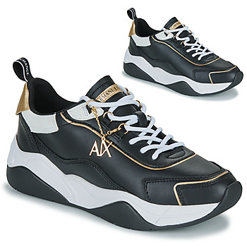 Cipők Női Rövid szárú edzőcipők Armani Exchange XV580-XDX104 Fekete  / Fehér / Arany