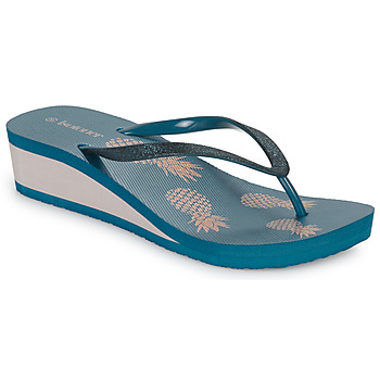 Cipők Női Lábujjközös papucsok Isotoner 94181 Kék