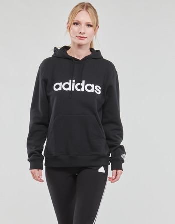 Ruhák Női Pulóverek Adidas Sportswear LIN FT HD Fekete 