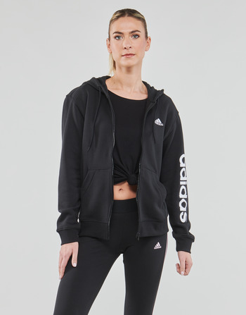 Ruhák Női Melegítő kabátok Adidas Sportswear LIN FT FZ HD Fekete 
