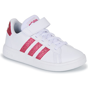 Cipők Lány Rövid szárú edzőcipők Adidas Sportswear GRAND COURT 2.0 EL Fehér / Rózsaszín / Fényes