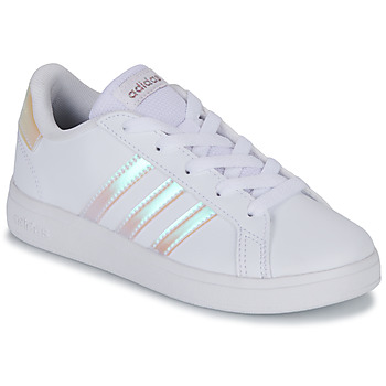 Cipők Lány Rövid szárú edzőcipők Adidas Sportswear GRAND COURT 2.0 K Fehér / Irizáló