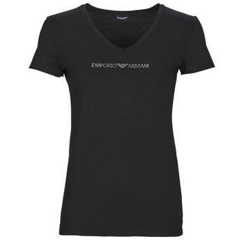 Ruhák Női Rövid ujjú pólók Emporio Armani T-SHIRT V NECK Fekete 