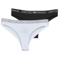 Fehérnemű Női Bugyik Emporio Armani BI-PACK BRAZILIAN BRIEF PACK X2 Fekete  / Fehér