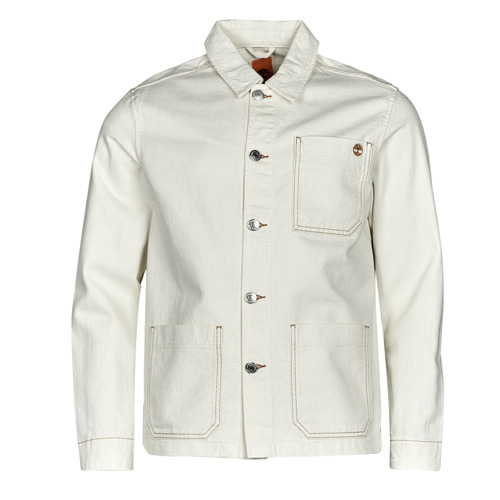 Ruhák Férfi Dzsekik Timberland Work For The Future - Cotton Hemp Denim Chore Jacket Fehér